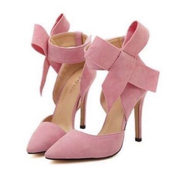 Bow Tie Pink High Heels - Picture 3 of 6